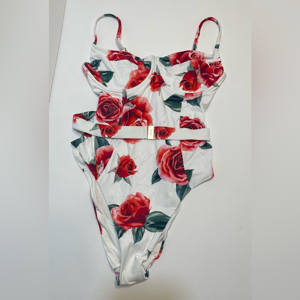 Onia Danielle Rose One Piece Belted Swimsuit Sz M ๐๐น - Picture 3 of 10